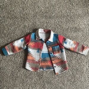 Pendleton Red and Blue Button Down Jacket with Southwestern Pattern